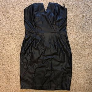 Leather mini dress